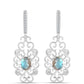 Brincos de Prata com Labradorite de Gullgruvene e Topázio Branco  Contraste: Cabeca de Veado (800)