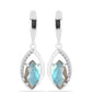 Brincos de Prata com Labradorite de Gullgruvene e Topázio Branco