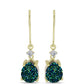Brincos de Prata com Banho de Ouro com Drusy Verde e Topázio Branco