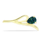 Alfinete de Prata com Banho de Ouro com Drusy Verde