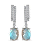 Brincos de Prata com Labradorite de Gullgruvene e Topázio Branco