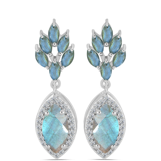 Brincos de Prata com Labradorite de Gullgruvene
