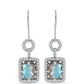 Brincos de Prata com Labradorite de Gullgruvene e Topázio Branco
