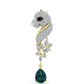 Pendente de Prata com Banho de Ouro com Drusy Verde e Espinela Preta  Contraste: Cabeca de Veado (800)