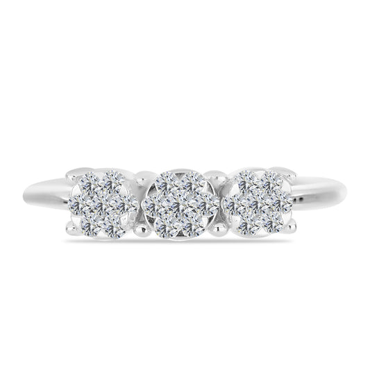 Anel de Prata com Diamante Branco