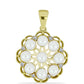 Pendente de Prata com Banho de Ouro com Pérola Branca de Água Doce e Topázio Branco  Contraste: Cabeca de Veado (800)