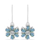 Brincos de Prata com Labradorite de Gullgruvene e Topázio Branco
