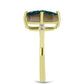 Anel de Prata com Banho de Ouro com Drusy Verde e Topázio Branco