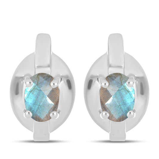 Brincos de Prata com Labradorite de Gullgruvene