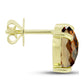 Brincos de Prata com Banho de Ouro com Quartzo Cognac