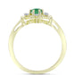 Anel de Prata com Banho de Ouro com Esmeralda do Brasil e Topázio Branco  Contraste: Cabeca de Veado (800)