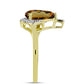 Anel de Prata com Banho de Ouro com Quartzo Cognac e Topázio Branco