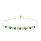 Pulseira de Prata com Banho de Ouro com Esmeralda do Brasil e Topázio Branco  Contraste: Cabeca de Veado (800)