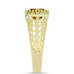 Anel de Prata com Banho de Ouro com Quartzo Cognac  Contraste: Cabeca de Veado (800)