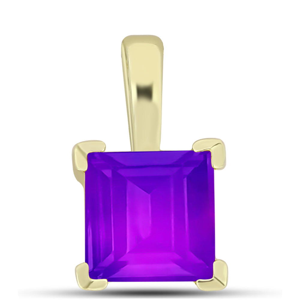 Pendente de Prata com Banho de Ouro com Ágata Roxa 1 