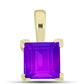 Pendente de Prata com Banho de Ouro com Ágata Roxa