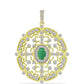 Pendente de Prata com Banho de Ouro com Esmeralda do Brasil e Topázio Branco  Contraste: Cabeca de Veado (800)