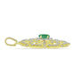 Pendente de Prata com Banho de Ouro com Esmeralda do Brasil e Topázio Branco  Contraste: Cabeca de Veado (800)
