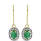 Brincos de Prata com Banho de Ouro com Esmeralda do Brasil e Topázio Branco