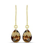 Brincos de Prata com Banho de Ouro com Quartzo Cognac
