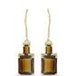 Brincos de Prata com Banho de Ouro com Quartzo Cognac