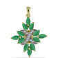 Pendente de Prata com Banho de Ouro com Esmeralda do Brasil e Topázio Branco