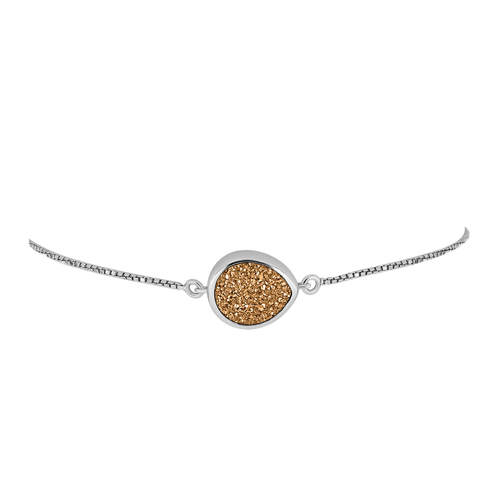Pulseira de Prata com Drusa Dourada  Contraste: Cabeca de Veado (800) 2 