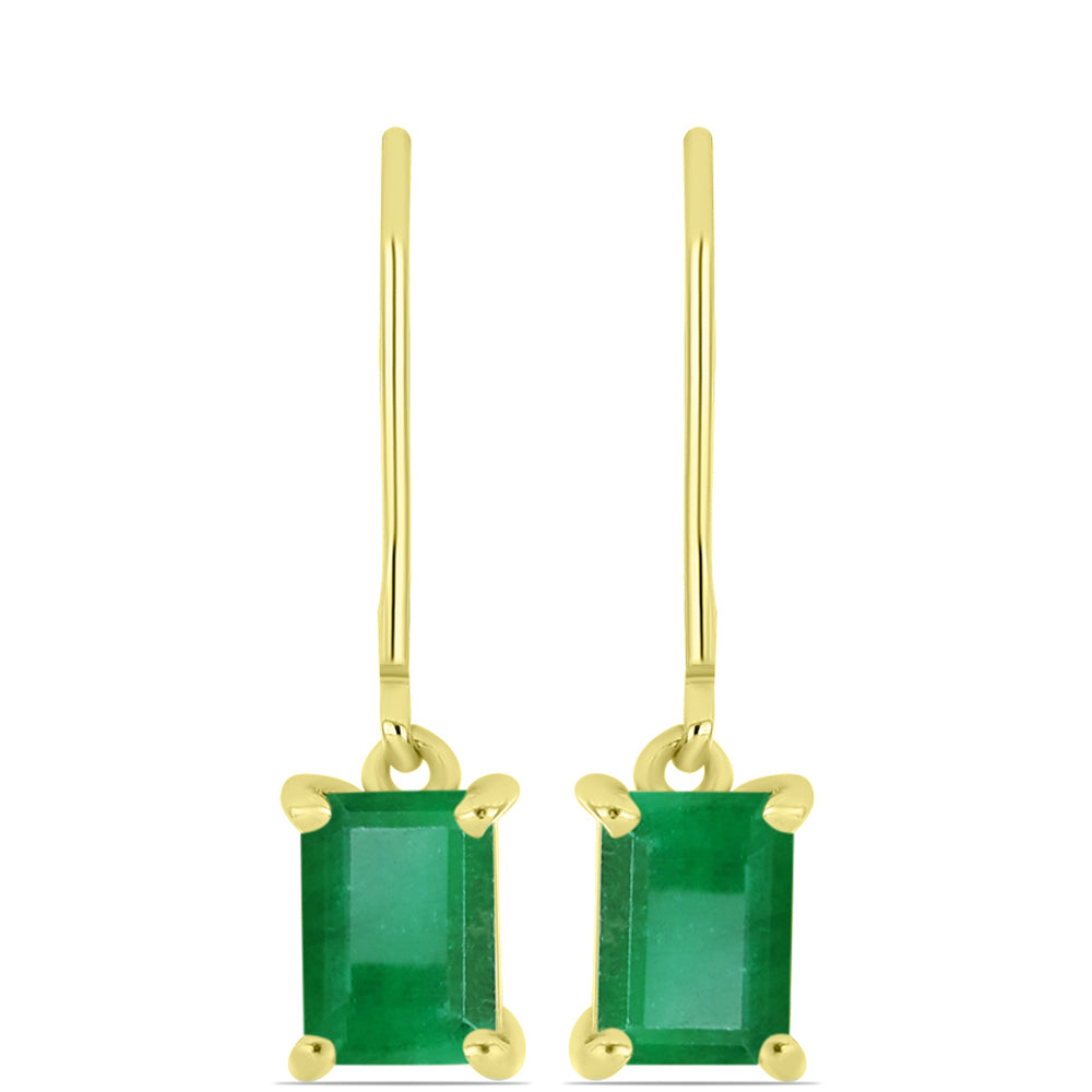 Brincos de Prata com Banho de Ouro com Esmeralda do Brasil 1 