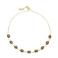 Pulseira de Prata com Banho de Ouro com Quartzo Cognac  Contraste: Cabeca de Veado (800)