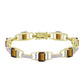 Pulseira de Prata com Banho de Ouro com Quartzo Cognac e Topázio Branco  Contraste: Cabeca de Veado (800)