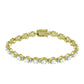 Pulseira de Prata com Banho de Ouro com Pedra da Lua Arco-íris e Topázio Branco  Contraste: Cabeca de Veado (800)