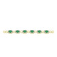 Pulseira de Prata com Banho de Ouro com Esmeralda do Brasil e Topázio Branco  Contraste: Cabeca de Veado (800)