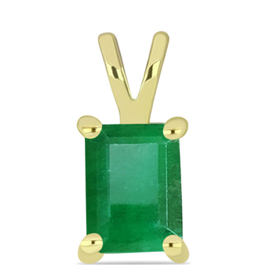 Pendente de Prata com Banho de Ouro com Esmeralda do Brasil