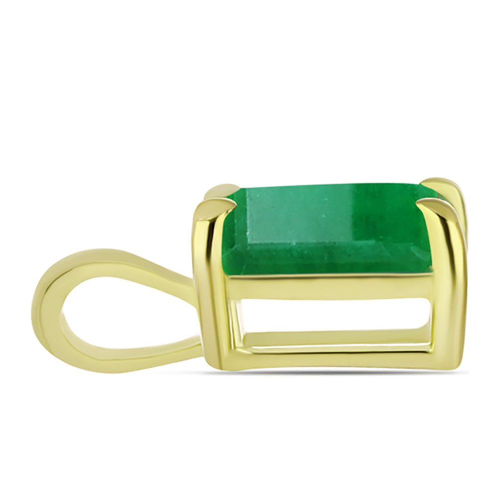 Pendente de Prata com Banho de Ouro com Esmeralda do Brasil