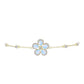 Pulseira de Prata com Banho de Ouro com Pedra da Lua Arco-íris e Topázio Branco  Contraste: Cabeca de Veado (800)