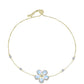 Pulseira de Prata com Banho de Ouro com Pedra da Lua Arco-íris e Topázio Branco  Contraste: Cabeca de Veado (800)