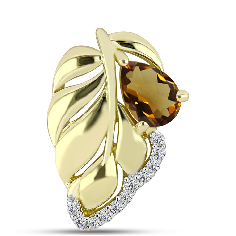 Pendente de Prata com Banho de Ouro com Quartzo Cognac e Topázio Branco 1 