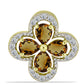 Pendente de Prata com Banho de Ouro com Quartzo Cognac e Topázio Branco