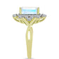 Anel de Prata com Banho de Ouro com Pedra da Lua Arco-íris e Topázio Branco  Contraste: Cabeca de Veado (800)