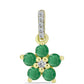 Pendente de Prata com Banho de Ouro com Esmeralda do Brasil e Topázio Branco