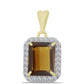 Pendente de Prata com Banho de Ouro com Quartzo Cognac e Topázio Branco