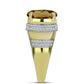 Anel de Prata com Banho de Ouro com Quartzo Cognac e Topázio Branco  Contraste: Cabeca de Veado (800)