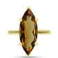 Anel de Prata com Banho de Ouro com Quartzo Cognac