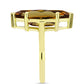 Anel de Prata com Banho de Ouro com Quartzo Cognac