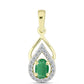 Pendente de Prata com Banho de Ouro com Esmeralda do Brasil e Topázio Branco