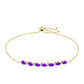 Pulseira de Prata com Banho de Ouro com Ágata Roxa e Topázio Branco  Contraste: Cabeca de Veado (800)