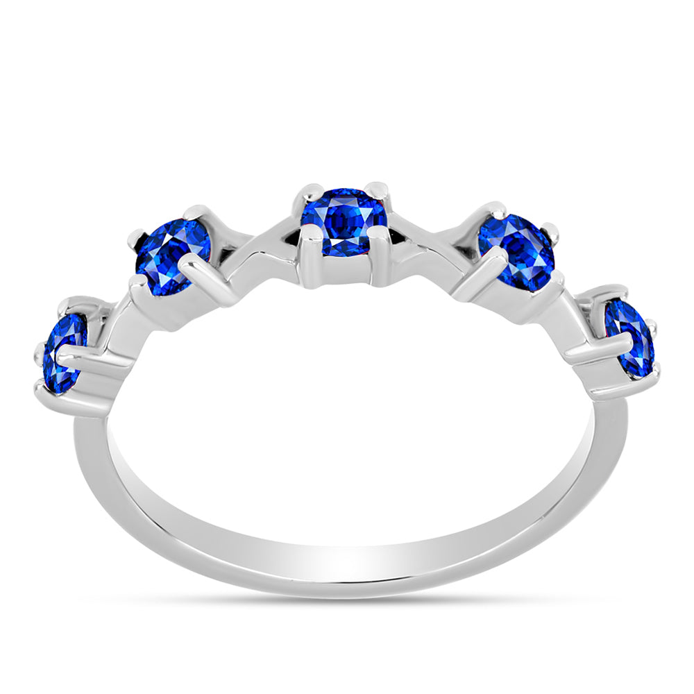 Anel de Prata com Safira Azul Australiana