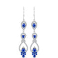 Brincos de Prata com Safira Azul Australiana e Topázio Branco