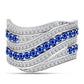 Anel de Prata com Safira Azul Australiana e Topázio Branco  Contraste: Cabeca de Veado (800)