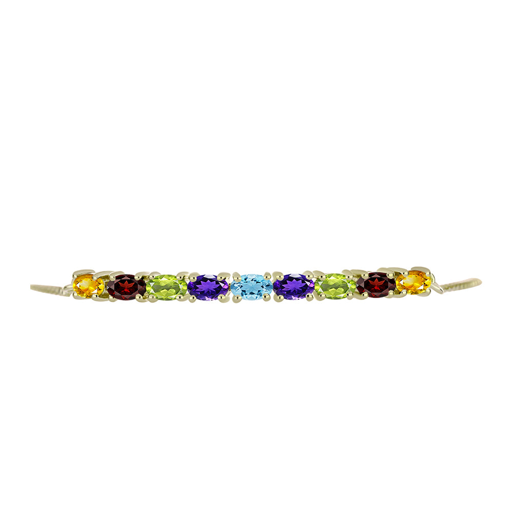 Pulseira de Prata com Banho de Ouro com Granada de Barton e Ametista de Marrocos  Contraste: Cabeca de Veado (800) 2 